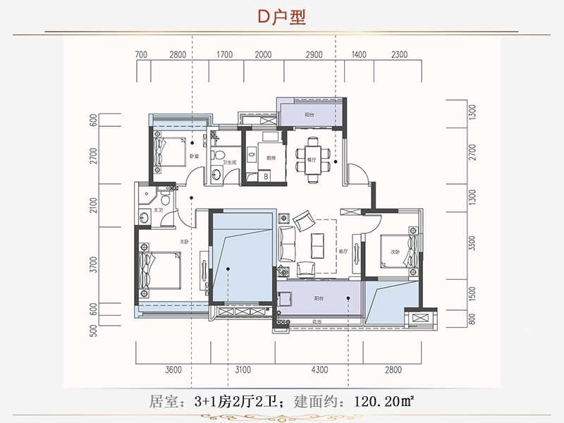 D-3+1房2厅2卫 